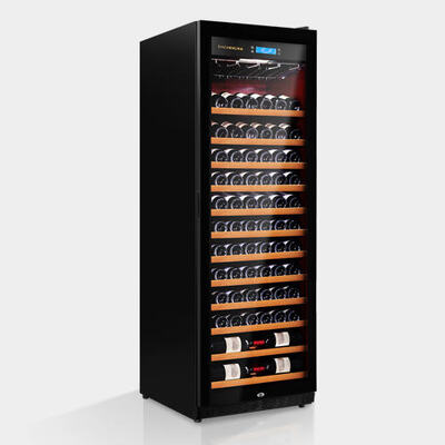 Smart Digital Touch Control Armário de refrigeração de vinho de madeira com porta de vidro temperado