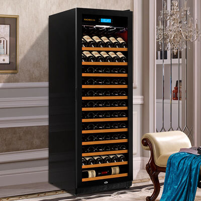 Refrigerador de vinho de cozinha com iluminação interior de LED Porta de vidro temperado de vidro temperado e painel de controle de toque digital