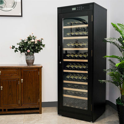Bom preço Controle de temperatura de precisão Negro Cooler de vinho de madeira maciça on-line