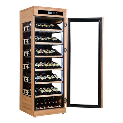 Bom preço Design elegante Refrigerador de vinho de madeira maciça com capacidade de 60 garrafas on-line