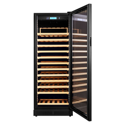 Bom preço Refrigerador de vinho de cozinha de zona única com ecrã digital, iluminação LED e construção de madeira maciça on-line