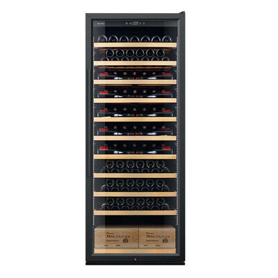 Bom preço Armário de refrigeração de vinho com controle de temperatura digital inteligente com porta de vidro de vidro duplo e capacidade de 120 garrafas on-line