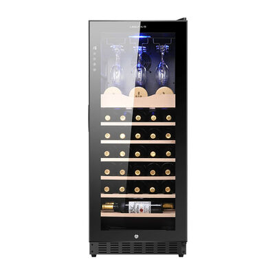 Bom preço Refrigerador de vinho de madeira de zona única com prateleiras ajustáveis Smart Touch Control e menos de 42 dB de ruído para Home Bar on-line