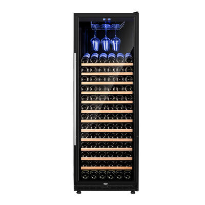 Bom preço Cooler de vinho de cozinha moderna com porta de vidro transparente 5 prateleiras de madeira e controle digital de toque on-line
