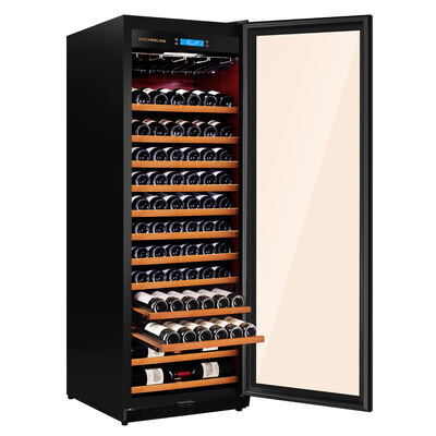 Bom preço Frigorífico de refrigerador de vinho de cozinha com controle de temperatura digital e porta de vidro temperado de vidro de vidro temperado de vidro duplo com capacidade de 180 garrafas on-line