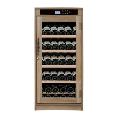 Bom preço Armário Refrigerador de Vinho em Madeira com Controle Digital de Temperatura, Prateleiras Ajustáveis e Porta com Fechadura on-line