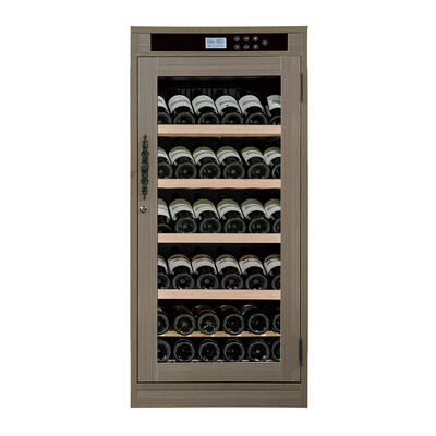 Bom preço Armário Refrigerador de Vinho Sofisticado em Madeira Cinza com Controle Preciso de Temperatura e Painel Digital Touch on-line