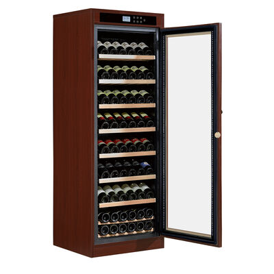 Bom preço Gabinete de resfriamento de vinho de madeira com controle de temperatura de precisão, painel de toque digital e prateleiras de madeira on-line