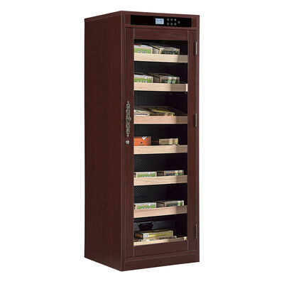 Bom preço Armário umidificador refrigerador elétrico de charutos com moldura de madeira, porta de vidro com fechadura e tela sensível ao toque digital on-line