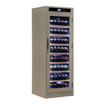 Bom preço Refrigerador de vinho de madeira sólida cinza-claro com estantes de madeira removíveis, painel táctil digital e nível de ruído inferior a 42 dB on-line