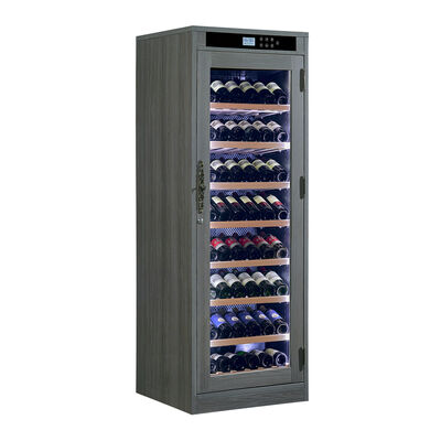 Bom preço Controle de temperatura de precisão Refrigerador de vinho de madeira com porta de vidro fechável e prateleiras de madeira ajustáveis on-line