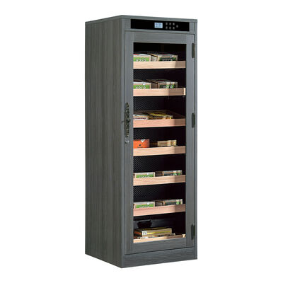 Bom preço Refrigerador Humidor de Charutos de Madeira Maciça de Luxo com Bandeja de Umidade Ajustável, Termômetro Embutido e Prateleiras Removíveis on-line