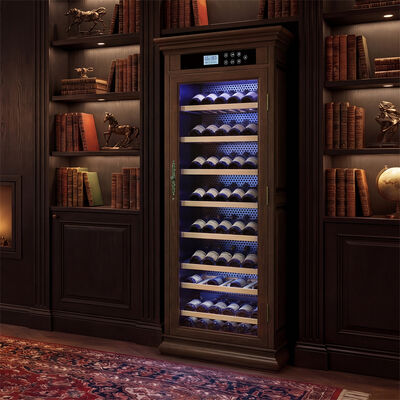 Bom preço Gabinete Refrigerador de Vinho de Madeira Maciça com Controle Digital de Temperatura on-line