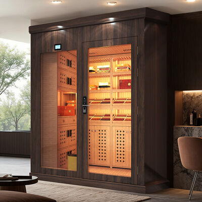 Bom preço Armazém de Armazém de Madeira Sólida Grand Reserve Walk-In Cooler Humidor on-line