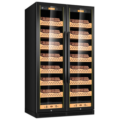 Bom preço Armário de humidor de charutos eletrônicos premium de duas zonas com controle climático inteligente on-line