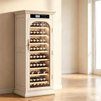Bom preço Armário moderno do refrigerador de vinho da madeira maciça com controle de umidade da temperatura constante on-line