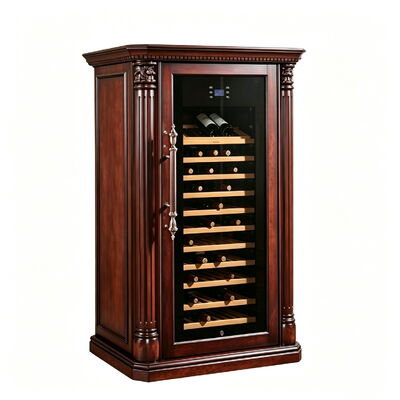 Bom preço Armário refrigerador de vinho de madeira maciça, controle de temperatura digital, refrigerador de vinho on-line