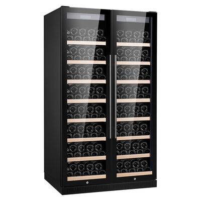 Bom preço Armário refrigerador de vinho duplo do refrigerador da grande capacidade da porta com cacifo on-line