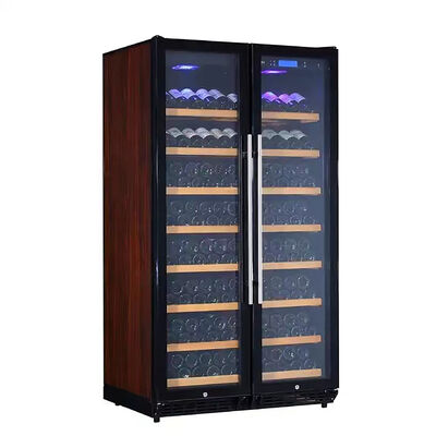 Bom preço Armazém de Refrigerador de Vinho de Zona Dupla com Portas de Vidro Duplo on-line